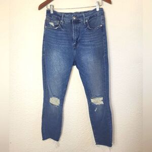 Good American Good Waist Crop Raw Edge Skinny Jeans 12 31